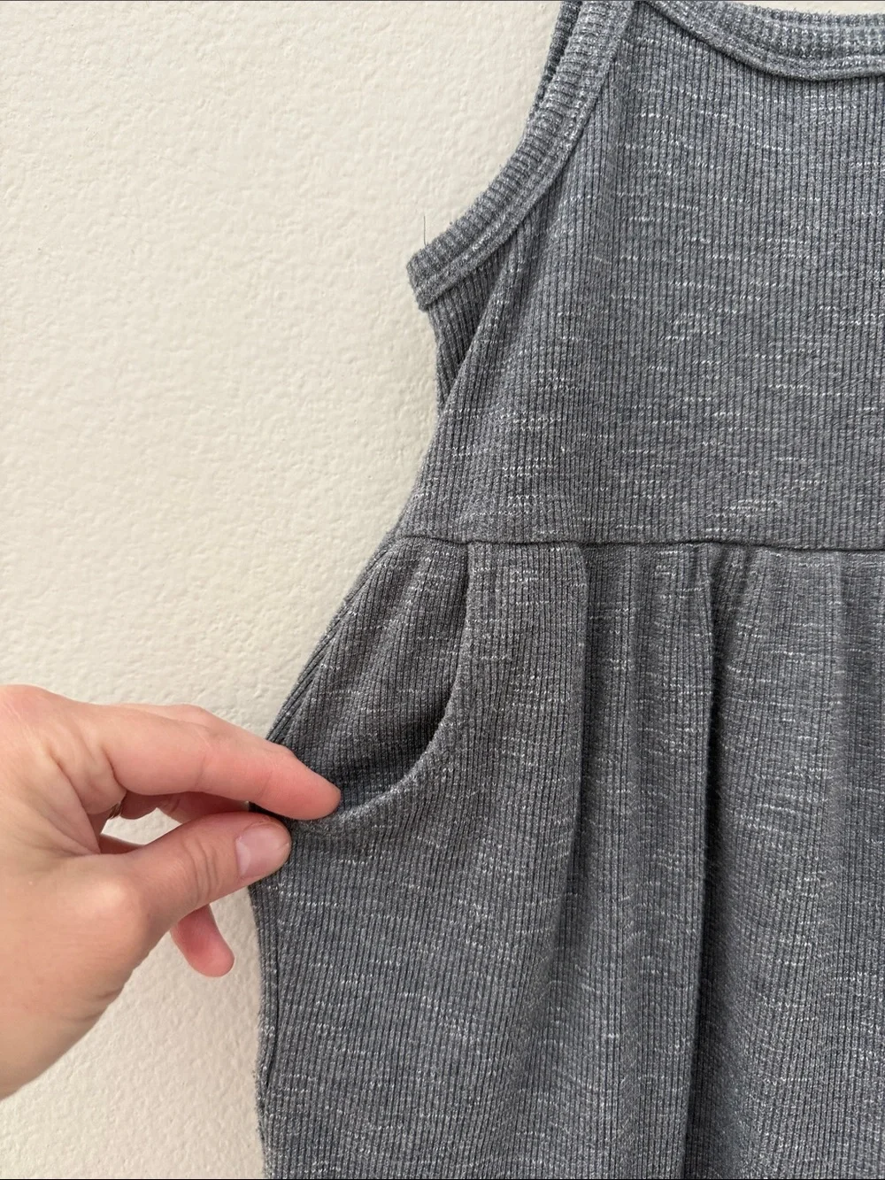 Little Bipsy Charcoal Ribbed Tank‎ Dress Toddler 3-4T
